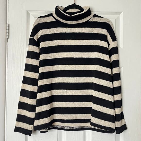 Zara Turtleneck Oversized Striped Sweater - Size S - NWT - Picture 1 of 8